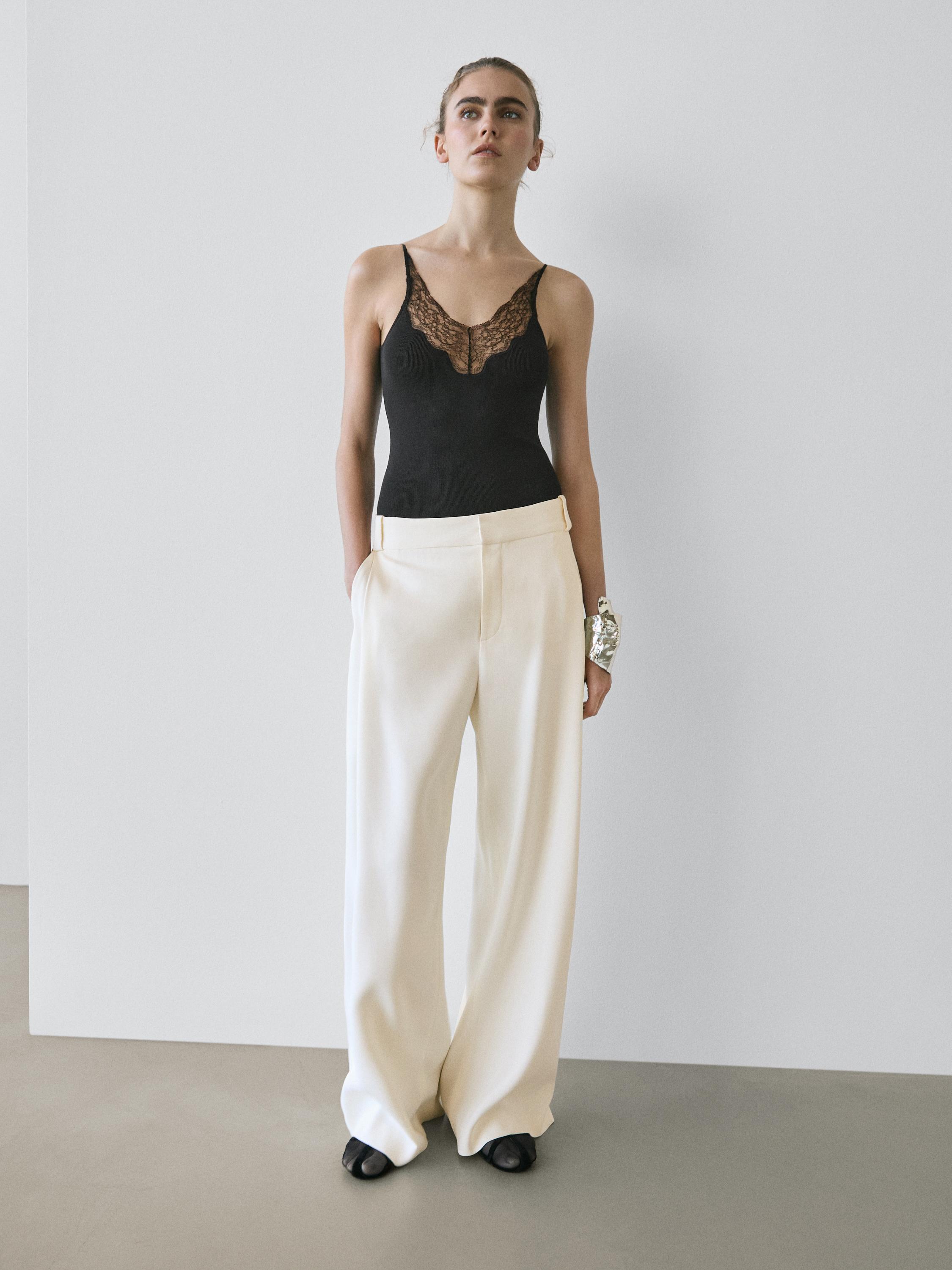Wide-leg trousers with darts - STUDIO